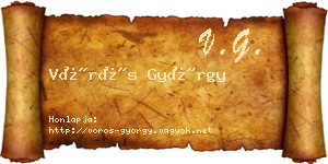 Vörös György névjegykártya