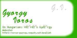 gyorgy voros business card
